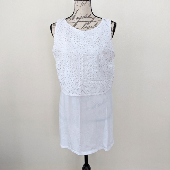 J. Jill Dresses & Skirts - J. Jill White Eyelet Tank Dress Size Medium